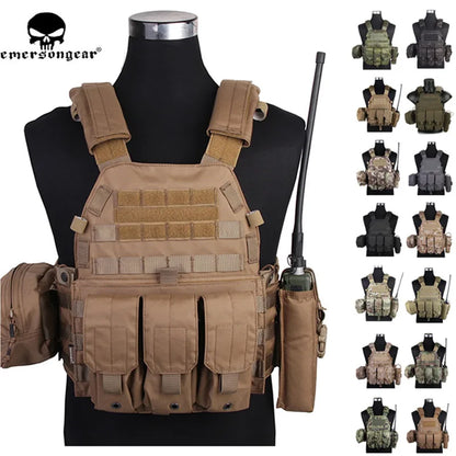 Emersongear For LBT 6094 Style Plate Carrier W/3 Pouches Tactical Vest Protective Gear Body Guard Armor Airsoft Hunting
