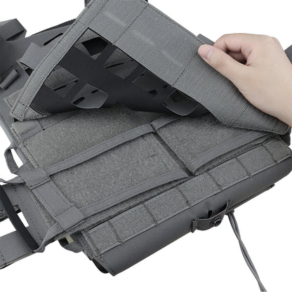 Wosport SPC Plate Carrier Lightweight MOLLE Vest Laser Cut Quick Release Shoulder Buckle Hook-and-Loop Rear Zipper for Airsoft