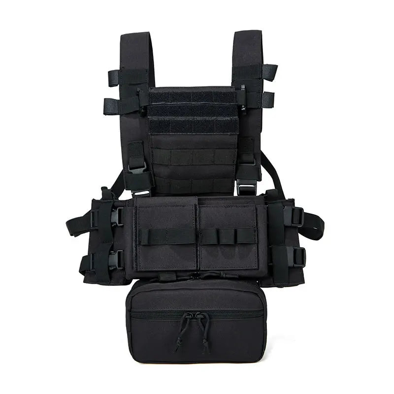 Men's Multicam Hunting MK3 Tactical Chest Rig Harness Modular Lightweight Military Airsoft Vest w/ 5.56 Mag Pouch Pantiball Gear