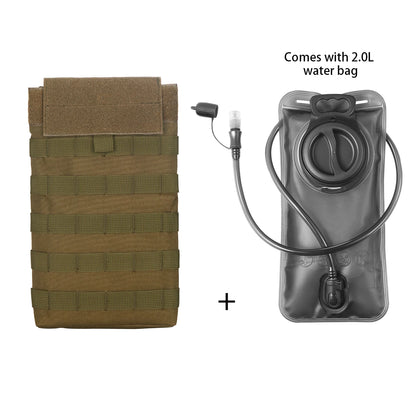 MOLLE Expansion System Accessories Water Bag Pack+2.0L Soft Water Bag Set Large Diameter Rotary Cap Bite Drinking Pipe