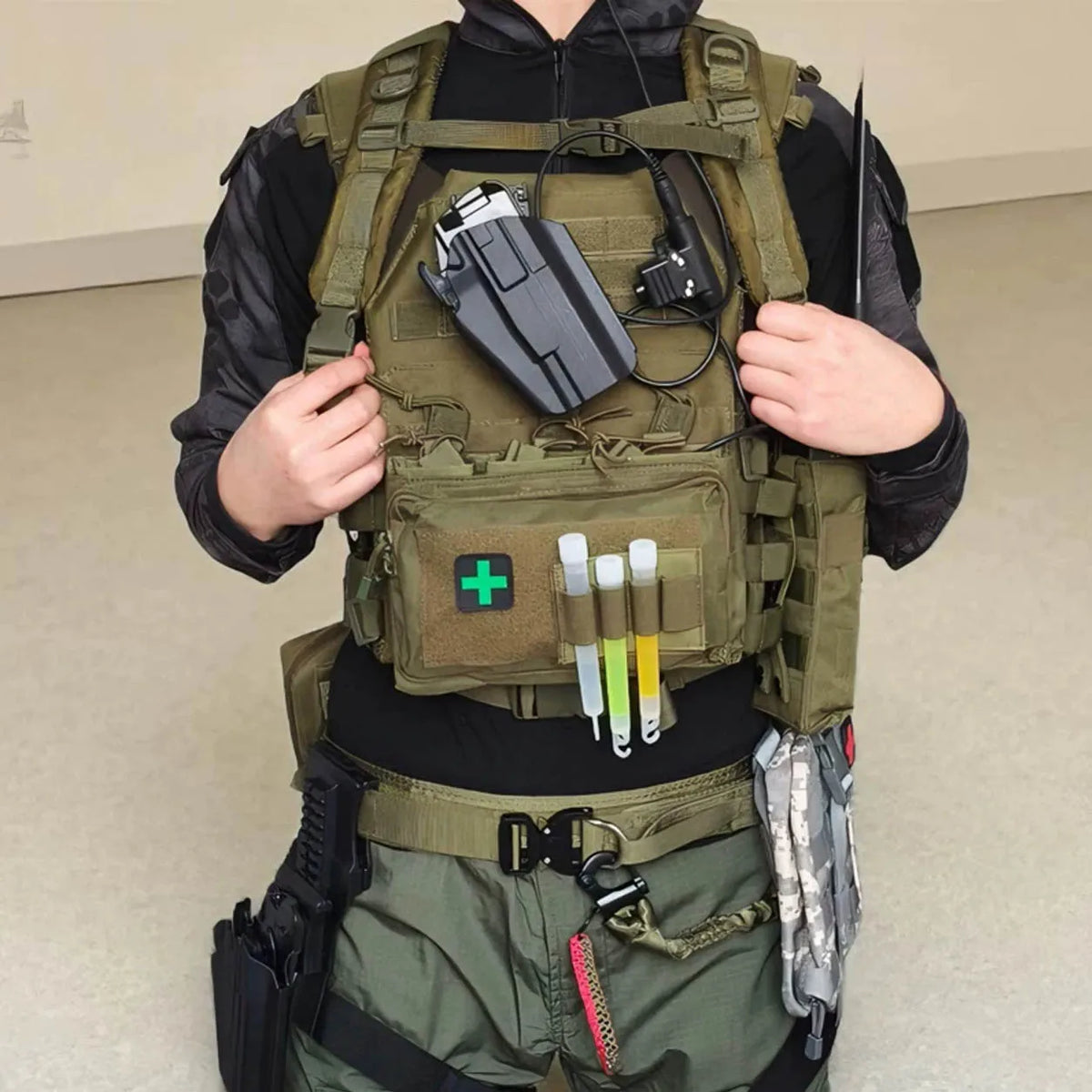 Tactical Combat Vest Set Airsoft Training Chest Rig Role Play Outfit for Wargame Paintball Outdoor Cosplay Equipment Gear Set