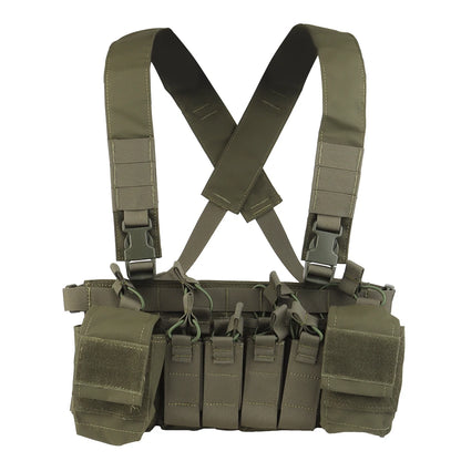 Tactical Vest Chest Rig D3CRX with 9mm 5.56 Modular Multi-function Quadruple Magazine Pouch Lightweight Gear