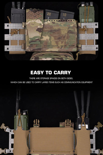 Multifuctional MK4 Chest Rig Expansion Chassis Vest Built-in MOLLE Radio MAG Pouch Expander Wing Hunting Airsoft Hanging Bag