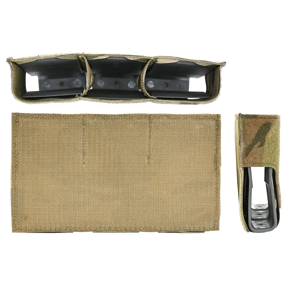 KTS Triple 556 Magazine Pouch Built-In Clips Fast Retrieving M14 M16 AR15 MAG Front Flap Rifle FCSK Plate Carrier Hunting Vest