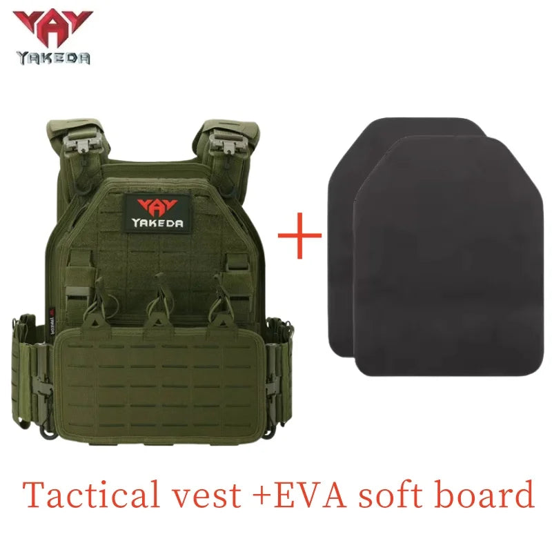 YAKEDA Tactical Vest 6094 Fast Detachable Light Laser Cut Outdoor Hunting Black Gear Carry Vest of High Quality 1000D