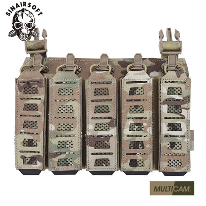 SINAIRSOFT Tactical MP5 MP7 Magazine Pouch With Hook&Loop and Elastic Retention Straps For Vest Chest Rig Accessories