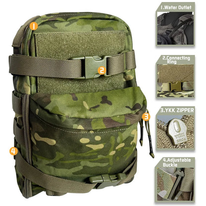 500D Nylon tactical Vest Pouch Mini Hydration bag Hydration Backpack Assault Molle Pouch  Sport Water BagD
