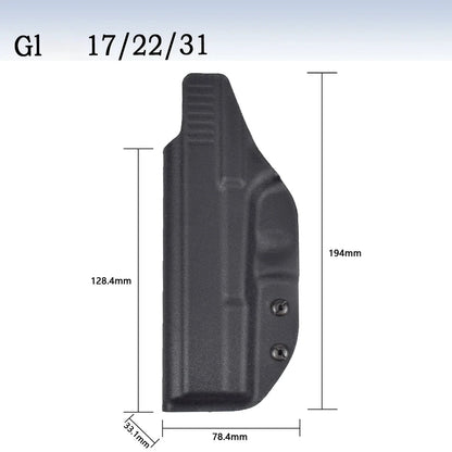 PVC Holster For 1911 Glock 17 19 26 43 43X Tauru M17 P07 P365 PPQ Inside Waistband Concealed Carry Belt Clip Stack Pouch