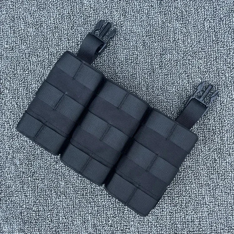 FAST 5.56 Triple Magazine Pouch Front Panel Tactical Vest Expansion Accessories M4 AR15 FCSK Magazine Rack Vest Accessories