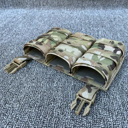 FAST 5.56 Triple Magazine Pouch Front Panel Tactical Vest Expansion Accessories M4 AR15 FCSK Magazine Rack Vest Accessories