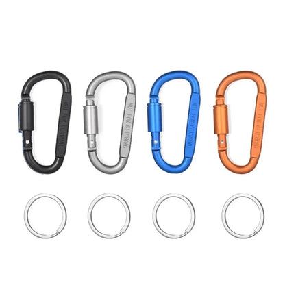 4 Pack D-ring Carabiner Clip Lightweight Aluminum Carabiners With Barrel Locking For Keychain Tactical Bag Backpack