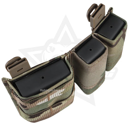 5.56 9mm 1+2 Magazine Pouch KYWI Wedge Insert Shorty MAG Bag MOLLE M4 G17 AR15 Airsoft Belt Vest Gear with Maclice Clip