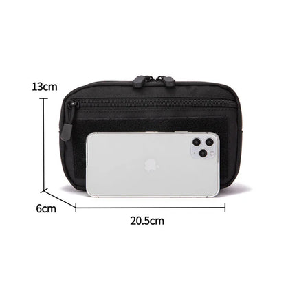 Tactical Molle Admin Pouch Utility Laser Cut EDC Tool Pouch Bag Horizontal Modular Pouches Include US Flag Patch and Keychain