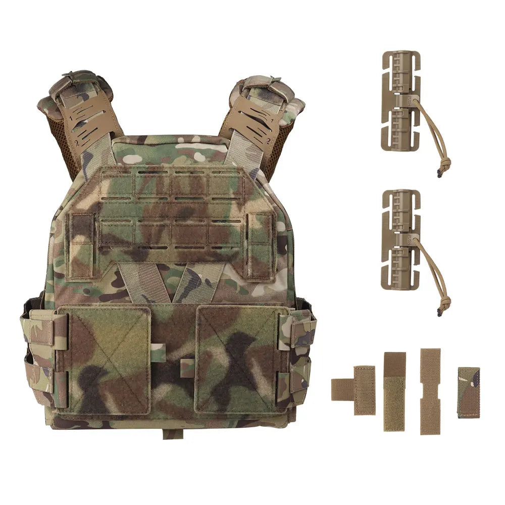 Wosport KZ Tactical Plate Carrier Vest Quick Release Cummerbund G Buckle Adjustable Shoulder Straps for Tactical Airsoft Games
