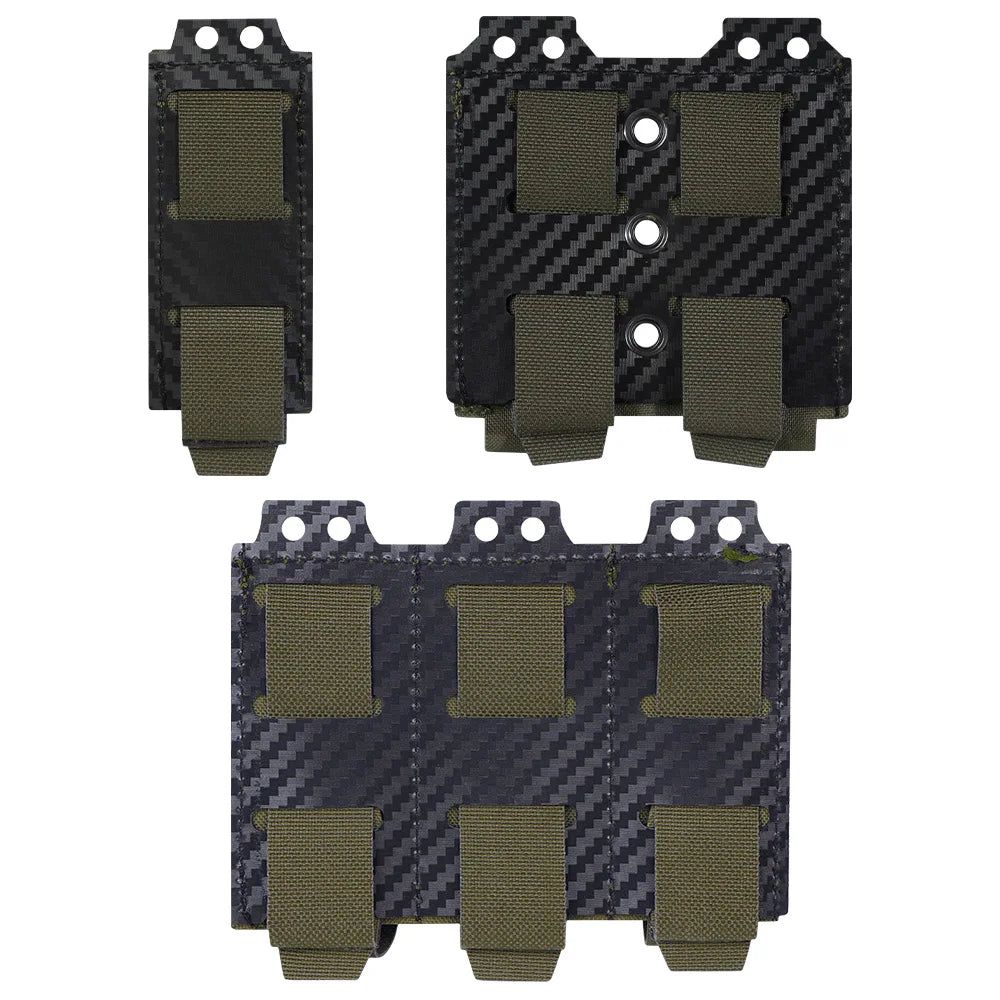 Single/Double/Triple MOLLE-Compatible 9MM Mag Pouch Quick-Release Buckle Elastic Retention Airsoft Shooting Hunting Mag Holder