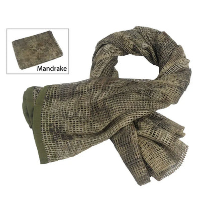 Camouflage mesh scarf sniper veil camouflage mesh face scarf veil head wrap suitable for outdoor camping hiking hunting shooting