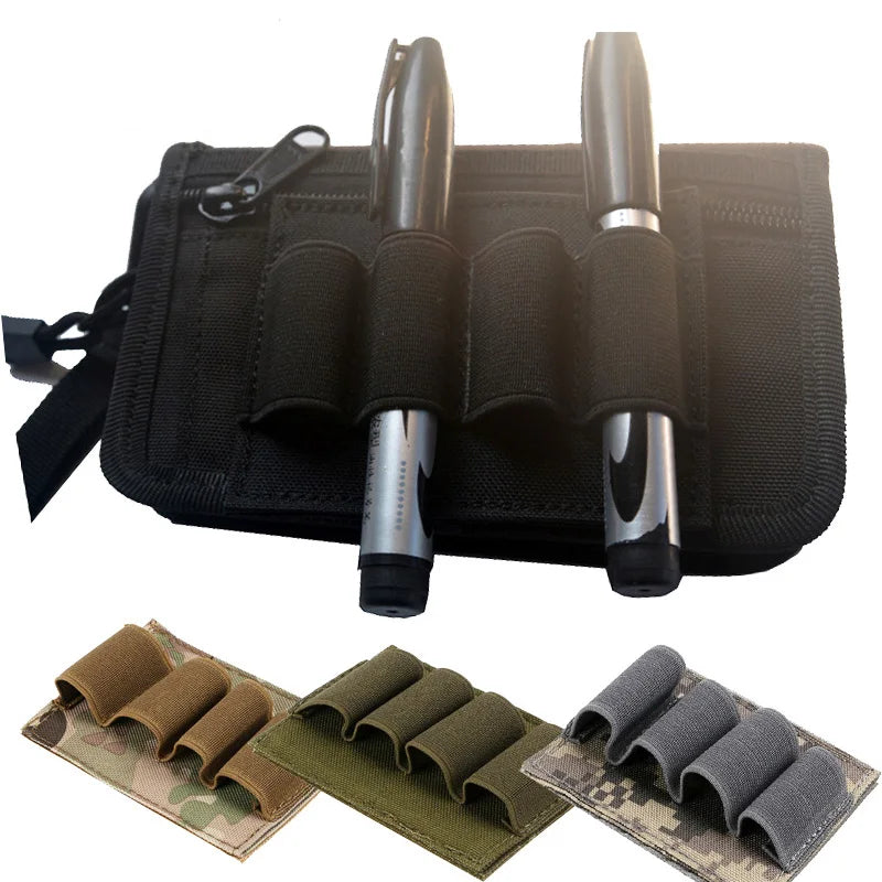 4 Rounds Shotgun Buttstock Ammo Pouch Shell Holder Bullet with Magic Tape Back Cartridge Carrier Hunting Gun Accessory