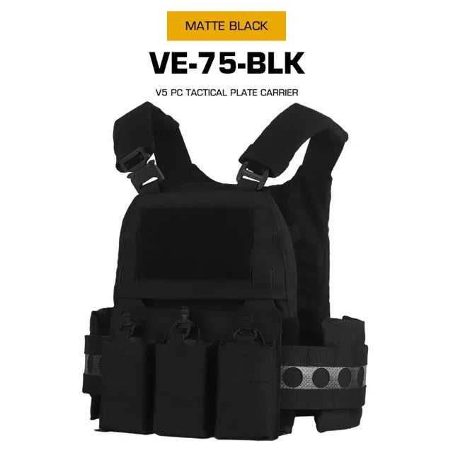 WOSPORT Hunting Vest V5 PC Quick Release Tactical MOLLE Plate Carrier With Triple Magazine Pouches Modular Vest