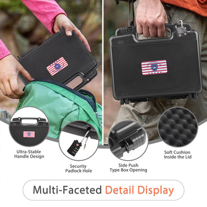 Pre-Cut 9mm Gun Case with 1 TSA Lock, Lockable Hard Handgun Case for Pistols & Revolvers – Shockproof, Portable Gun Storage & Transport