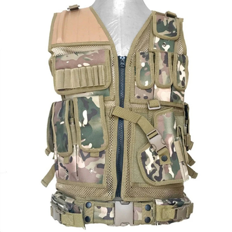 Tactical Vest Multi-Pocket Jungle Combat Security Hunting Outdoor CS Game Airsoft Training Protection Jacket