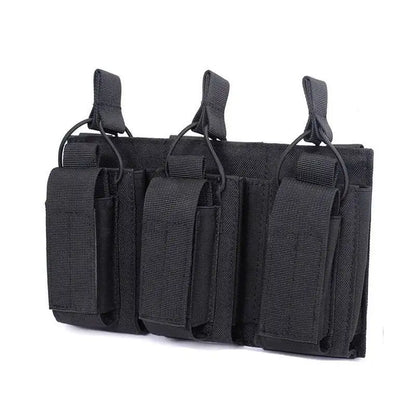 Tactical Magazine Pouch Pistol MAG Holder 5.56 MOLLE Double Stack Elastic Shock Cord Retention Hunting Accessories