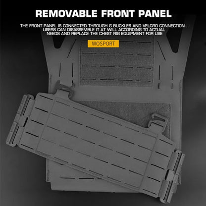 WOSPORT Tactical Vest Camouflage Knight Tactical Quick Release Vest Lightweight MOLLE System Comes With Laser Back Plate