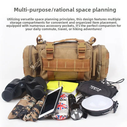 15L Multifunctional Tactical Waist Bag 1000D Nylon Waterproof Outdoor Sling Crossbody Bag Handbag Camping Hiking Cycling Travel