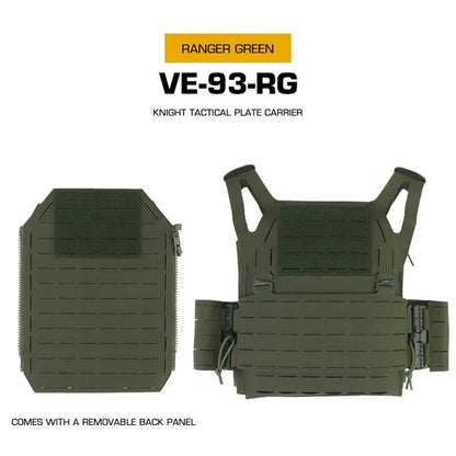 WOSPORT Tactical Vest Camouflage Knight Tactical Quick Release Vest Lightweight MOLLE System Comes With Laser Back Plate