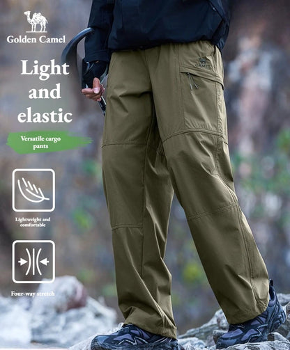 Golden Camel Men's Outdoor Hiking Pants 2026 Summer Sports Waterproof Straight Paratrooper Light Loose Mountaineering Pants