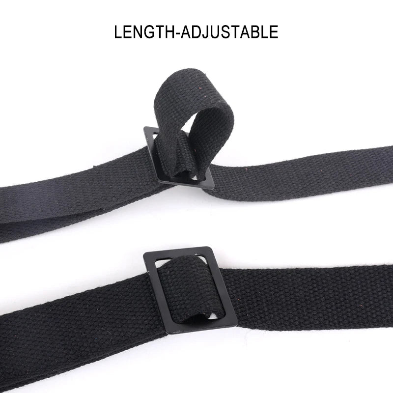 Retro AK Tactical Rifle Sling Adjustable Cotton Canvas Gun Strap with Genuine Leather Ends for Hunting Shooting