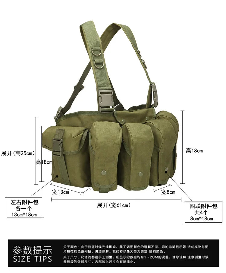 Hunting Vest CAK Chest Rig AK47 Molle Magazine Carrier Pouch M4 AR 7.62/5.56 Tactical Quick-Detach Waist Bag Outdoor Training