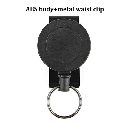 1PC Outdoor Climbing-Style ID Lanyard with Snap Hook, 360° Rotating Design, Black Steel Cable Retractable Lanyard