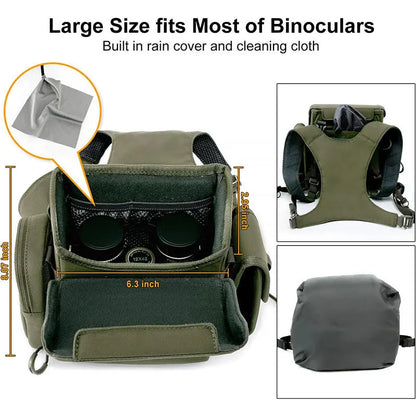Portable Nylon Binocular Harness Chest Pack Bag Hunting Hiking Multi-Pocket Foldable Night Vision Goggles Front Pouch Bag