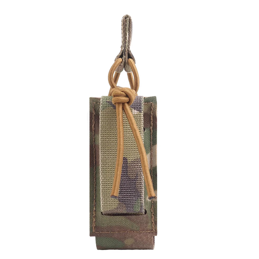 Tactical Single Pistol 9mm Magazine Pouch with Bungee Retention for Glock SIG P320 2011 HK MAG Bag Plate Carrier Charger Holder