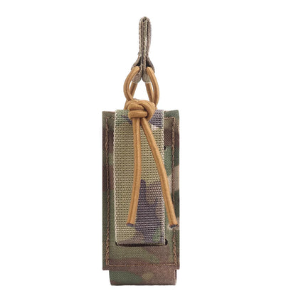 Tactical Single Pistol 9mm Magazine Pouch with Bungee Retention for Glock SIG P320 2011 HK MAG Bag Plate Carrier Charger Holder