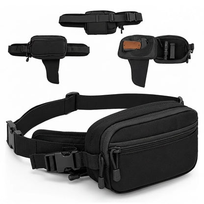 Concealed Carry Pistol Gun Bag Anti-Theft Handgun Hip Bag Tactical Waist Fanny Pack EDC Tool Pouch for Hunting Hiking Travel