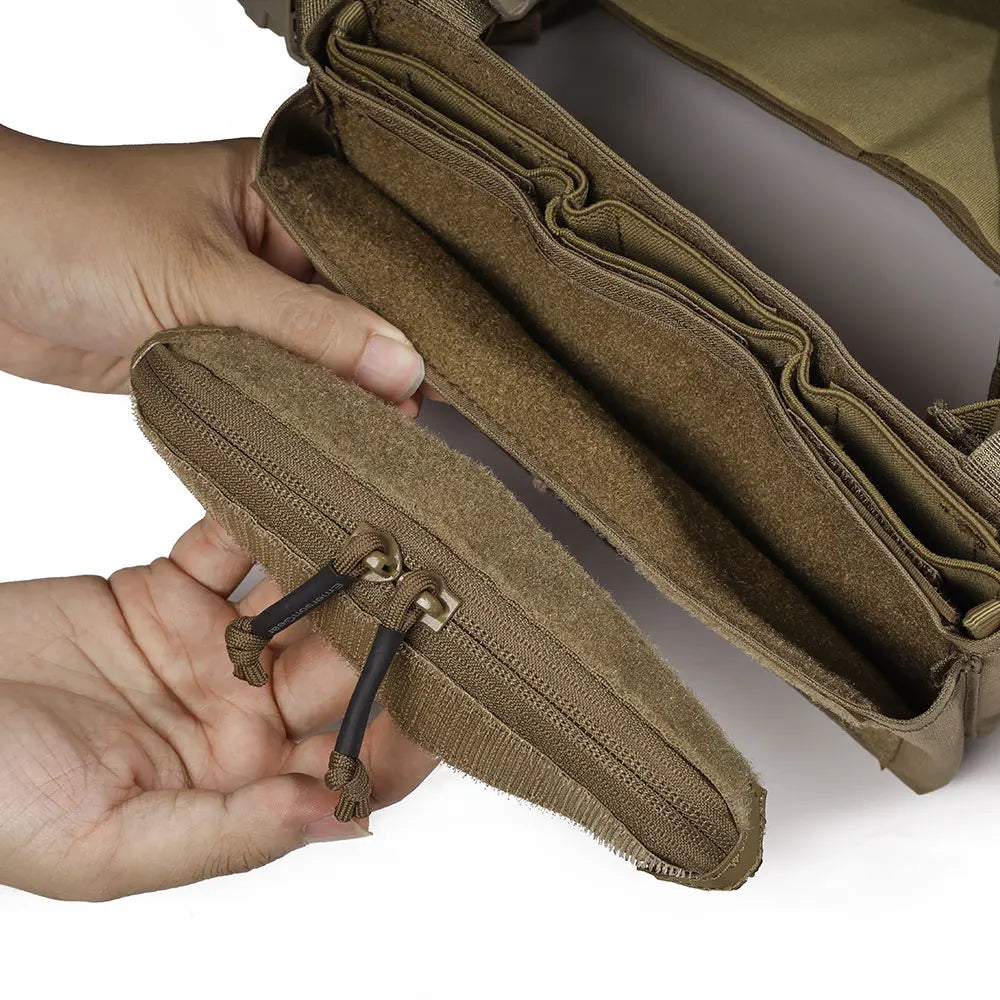 Emersongear Hunting Vest Chest Pocket Zipper Lid Plate Carrier Chest Pouch Replace Zipper Cover Training Combat Hiking