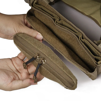 Emersongear Hunting Vest Chest Pocket Zipper Lid Plate Carrier Chest Pouch Replace Zipper Cover Training Combat Hiking