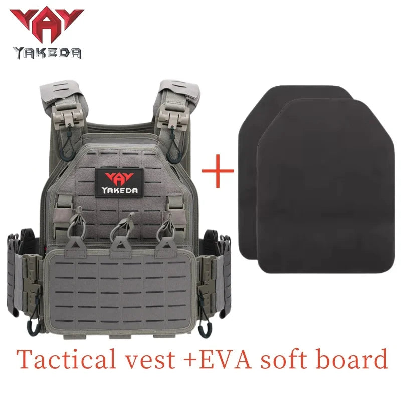 YAKEDA Tactical Vest 6094 Fast detachable light laser cut outdoor hunting black gear carry vest of high quality 1000D nylon
