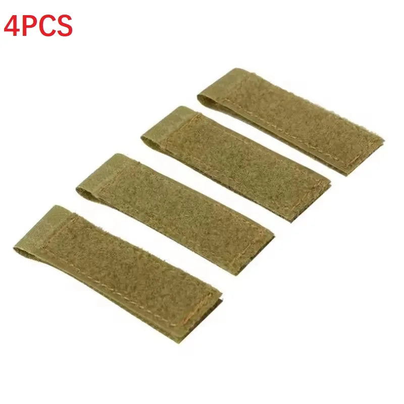 4 PCS Tactical Molle Strip Hook and Loop Fastener Durable Easy Install ID Patches Attachment Strap for Backpack Vest Tactical