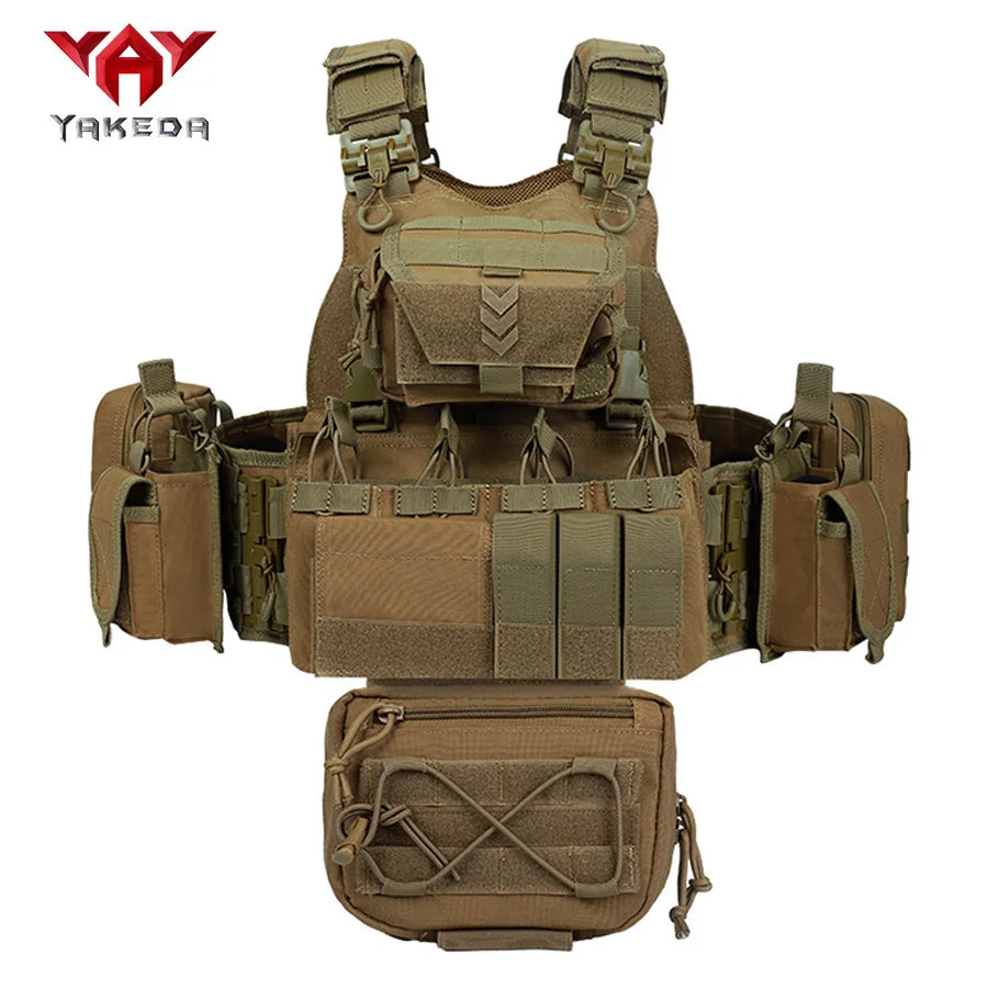 YAKEDA Camouflage Training Vest Outdoor CS Training Vest Multi Functional Vest