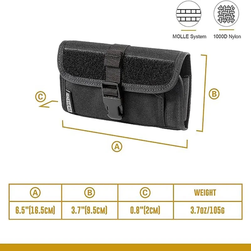 OneTigris MOLLE Horizontal Cell Phone Bum Bag Outdoor Sports Fanny Pack for 4.7"/5.5" Phone | Reusable Packaging