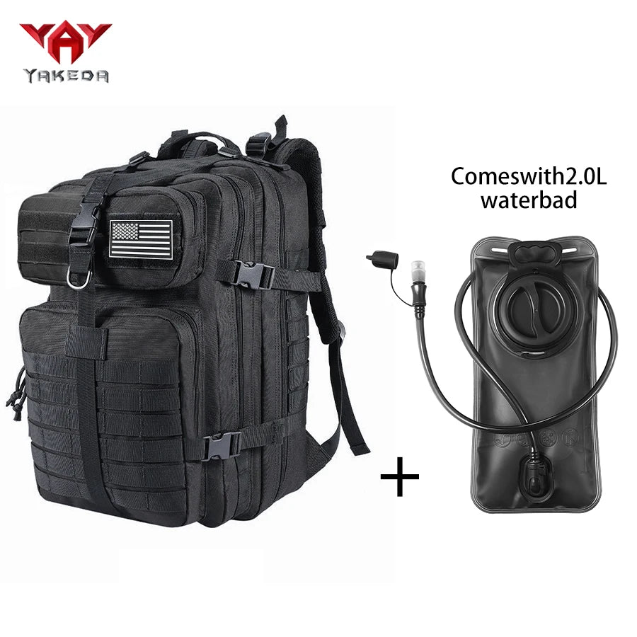 YAKEDA 45L large capacity backpack with 2L water bag MOLLE expansion system outdoor hiking backpack
