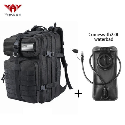 YAKEDA 45L large capacity backpack with 2L water bag MOLLE expansion system outdoor hiking backpack