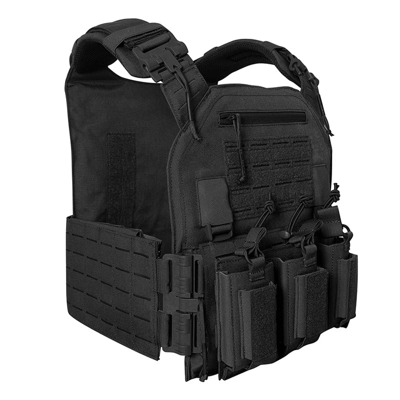 Tactical Vest, Quick Disassembly Twin-Pack, Lightweight Laser-Cut Outdoor Hunting-Style Black Outdoor Equipment Vest, of High Qu