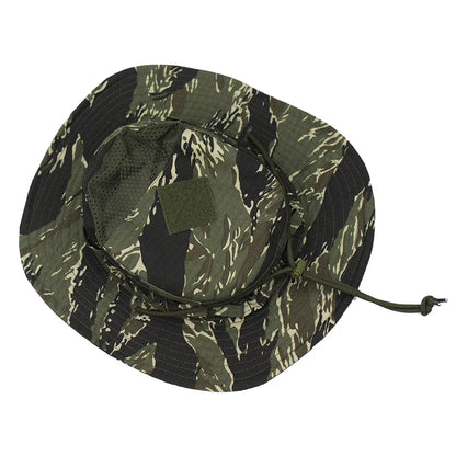 Camo Outdoor Enthusiasts Square Pocket Bonnie Cap Outdoor Bucket Benny Hats Fishing Hiking Outdoor Sun Caps