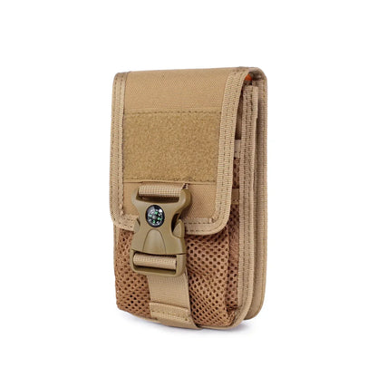 Molle Double-layer Phone Pouch Compass Card Holder Wallet Outdoor Camping Hiking Hunting Accessories EDC Tool Waist Pack Bag