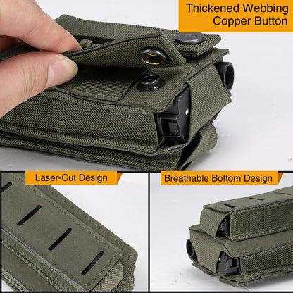 IDOGEAR Tactical LSR 9mm 556 Mag Pouch Double Mag Carrier Single MOLLE Pouch Laser Cut Open Top 3569
