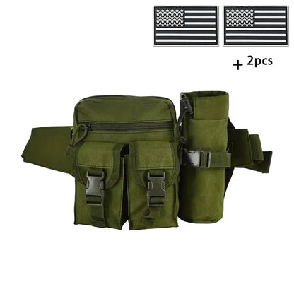 Comes with a multi-functional water bottle bag for practical fishing, hiking, and hunting. Comes with 2 badges as a gift