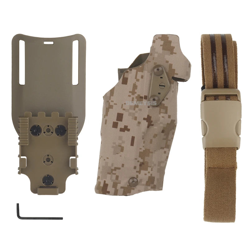 Airsoft Tactical Holster for G17 Gen4 19 with X300 X300U Light Quick Release Pistol Case with Strap Shooting Accessories